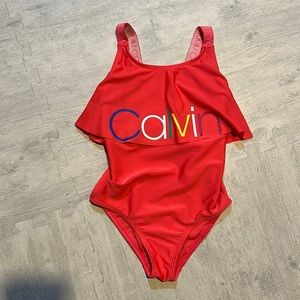 Cute flounce one piece by Calvin Klein size 8